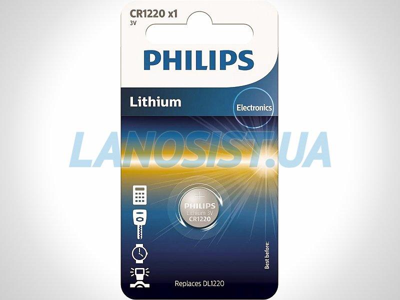 Батарейка CR1220 літієва 3V Philips CR1220/00B