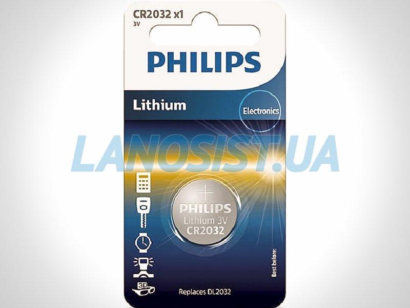Батарейка CR2032 літієва 3V Philips CR2032/01B