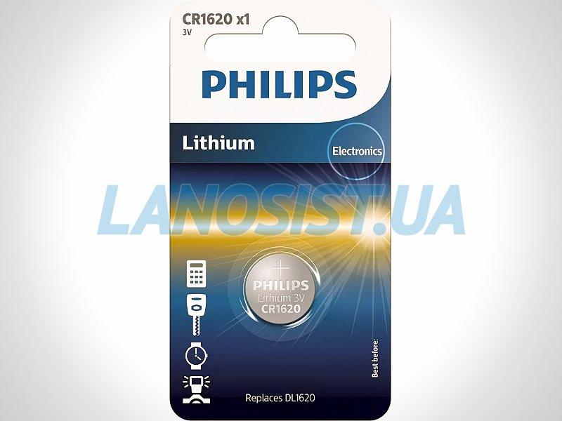 Батарейка CR1620 літієва 3V Philips CR1620/00B