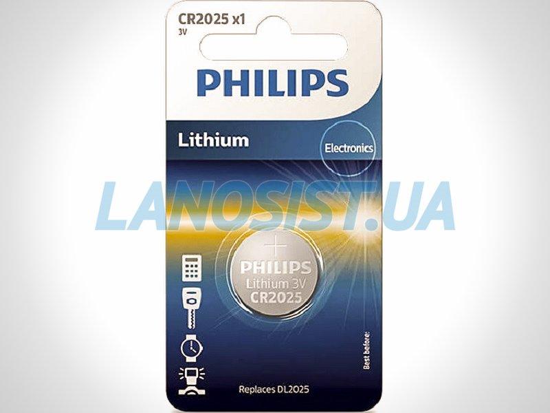 Батарейка CR2025 літієва 3V Philips CR2025/01B