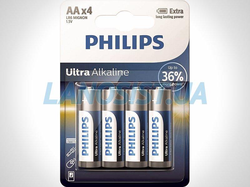 Батарейки AA LR6 1.5V Ultra лужні Philips LR6E4B/10