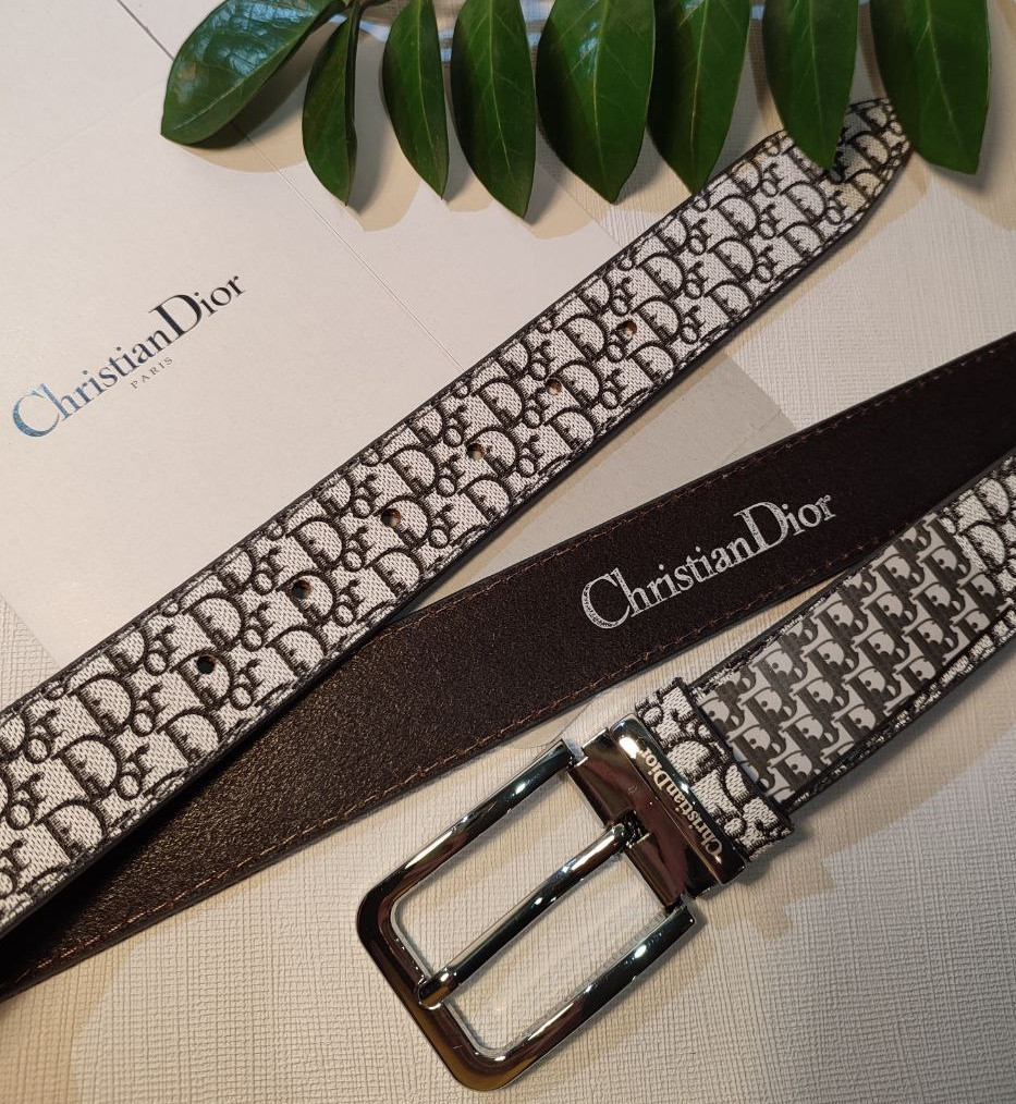 Ремінь шкіряний жіночий Dior 35 мм. коричневий 931338, фото 1