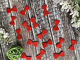 Декоративні сердечка з фетру 2.5 см червоного кольору 50 шт, фото 2