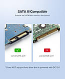 Зовнішній корпус для жорсткого диска Ugreen US221 (HDD/SSD кишеня) SATA 2.5" USB 3.0 (Чорний), фото 4