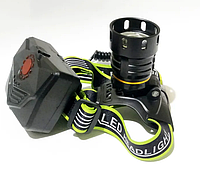 Мощный налобный фонарь аккумуляторный A14, 3 режима, LED фонарик прожектор на голову светит на 1000м, GP21