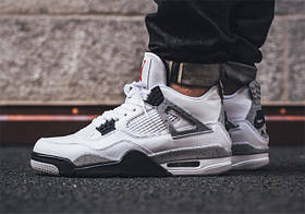 Чоловічі баскетбольні кросівки Air Jordan 4 Retro White Grey