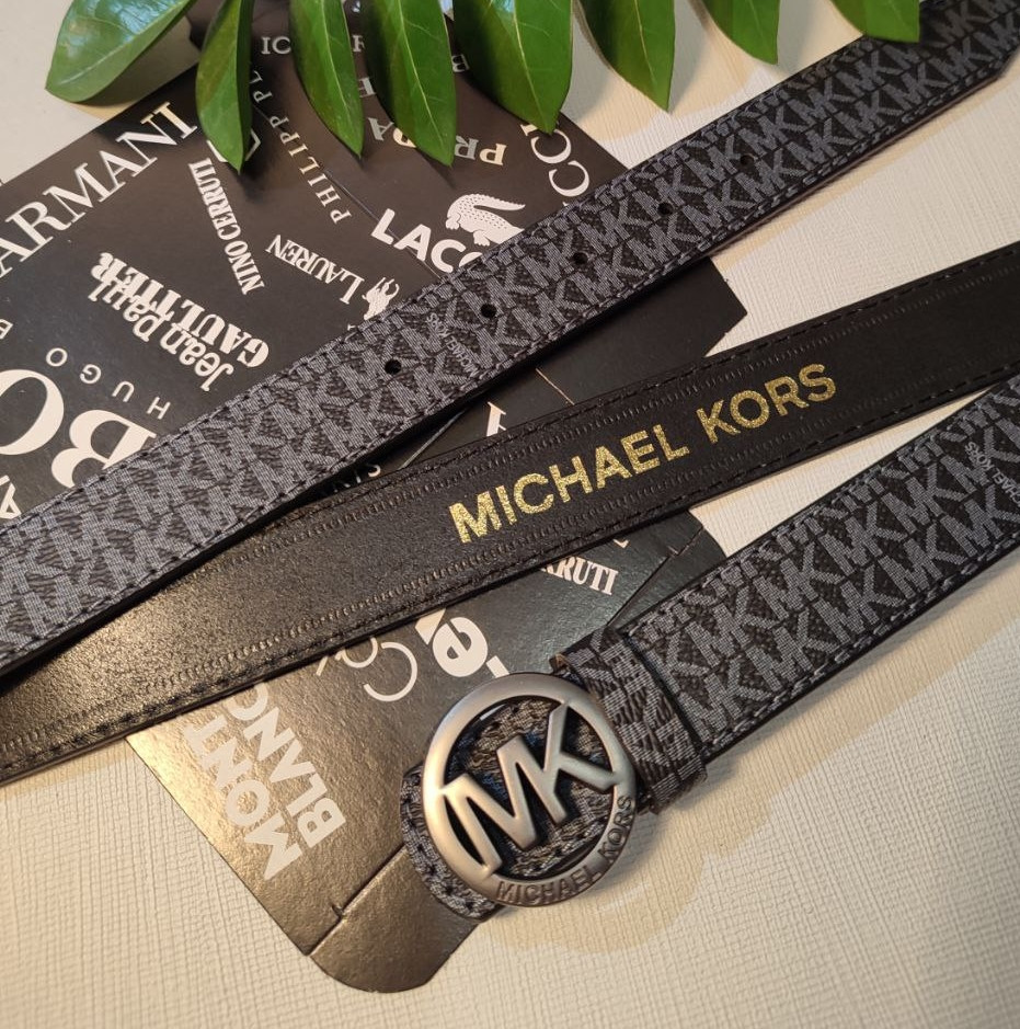 Ремінь шкіряний жіночий Michael Kors 35 мм. чорний 931341, фото 1