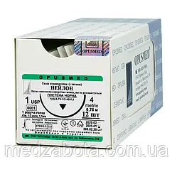 Нить USP 1(М4) Нейлон плетений ріжуча голка 40мм 1/2 75см