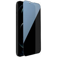 Приватное защитное стекло антибликом и анти-отпечатком на iPhone 13 / Айфон 13