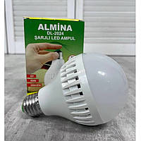 АКЦИЯ! Лампочка светодиодн. на аккумуляторе с цоколем 12Вт, Almina DL-2024 аварийная лампа