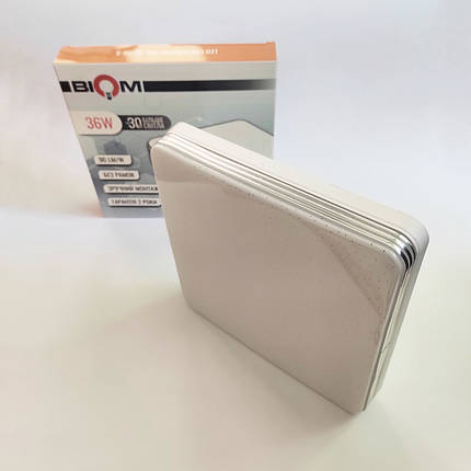 Світлодіодний світильник Biom 36W 5000К IP33 квадрат декор BYS-02-36-5 22156, фото 1