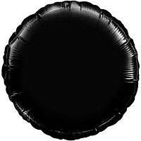 Фольгированный шар круг 18", металлик черный