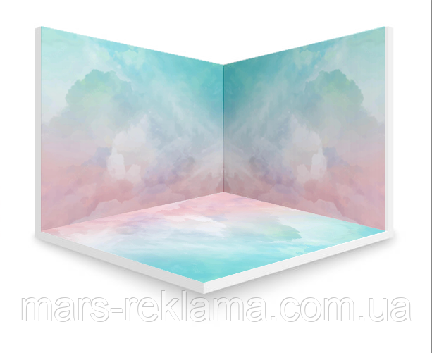 Вініловий кутовий фотофон 100х100см. Бірюза., фото 1