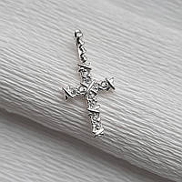 Срібний хрестик з фіанітами