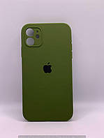 Чохол Silicone Case Square Full Camera Protective (AA) для Apple iPhone 11 (6.1") (Зелений / Dark Olive) 40234