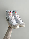 Кросівки жіночі NIKE Blazer Mid Vintage білі високі найк блейзер демісезонні весна осінь шкіра, фото 2