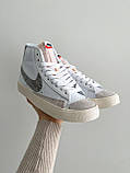Кросівки жіночі NIKE Blazer Mid Vintage білі високі найк блейзер демісезонні весна осінь шкіра, фото 6