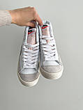Кросівки жіночі NIKE Blazer Mid Vintage білі високі найк блейзер демісезонні весна осінь шкіра, фото 7