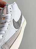 Кросівки жіночі NIKE Blazer Mid Vintage білі високі найк блейзер демісезонні весна осінь шкіра, фото 10
