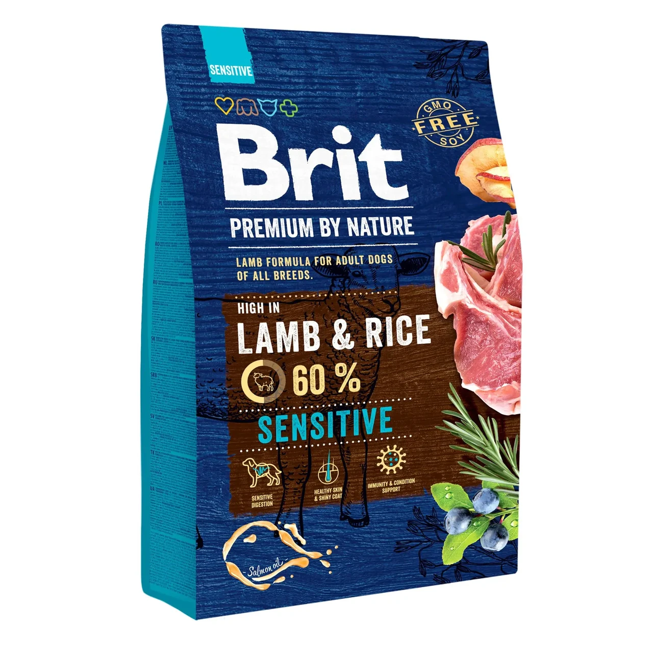 Сухий корм для собак із чутливим травленням Brit Premium Sensitive Lamb & Rice 3 кг (ягня)