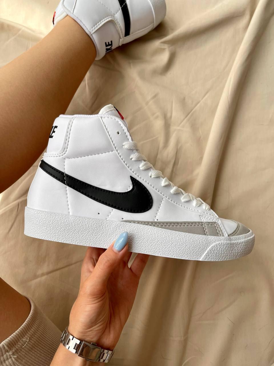Кросівки жіночі Nike Blazer White білі найк блейзер демісезонні осінь весна високі стильні, фото 1