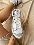 Кросівки жіночі Nike Blazer White білі найк блейзер демісезонні осінь весна високі стильні, фото 2