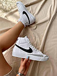 Кросівки жіночі Nike Blazer White білі найк блейзер демісезонні осінь весна високі стильні, фото 5