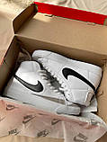 Кросівки жіночі Nike Blazer White білі найк блейзер демісезонні осінь весна високі стильні, фото 9