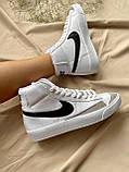 Кросівки жіночі Nike Blazer White білі найк блейзер демісезонні осінь весна високі стильні, фото 8