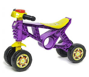Дитяча каталка-біговел Мотоцикл, фіолетовий, чотири колеса