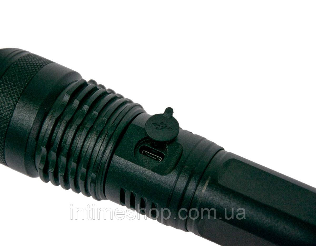Светодиодный ручной фонарь X-Balog BL-X71 P50 26650+USB мощный тактический фонарик LED аккумуляторный (TI) - фото 7 - id-p1752914598