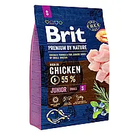 Сухой корм для щенков и молодых собак мелких пород (весом до 10 кг) Brit Premium Junior S 3 кг (курица)
