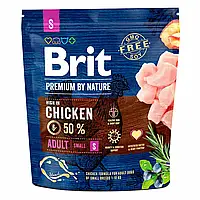 Сухой корм для взрослых собак мелких пород (весом до 10 кг) Brit Premium Adult S 1 кг (курица)