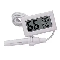Гигрометр-термометр с выносным датчиком FY-12 цифровой встраиваемый влагомер градусник Белый