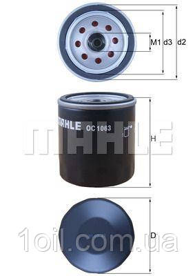 Фільтр масляний KNECHT OC1063  (OC466,OC1051,OC1182)
