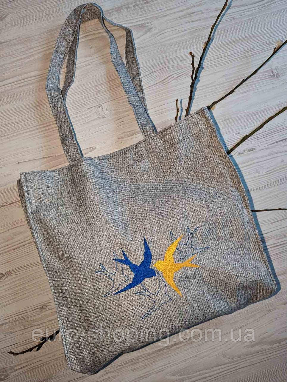 Сумка-шопер з патріотичною вишивкою,Україна., фото 1