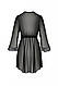 Пеньюар Passion AMBERLY PEIGNOIR 4XL/5XL, black, ажурні декольте та манжети, широкі рукави  18+, фото 5
