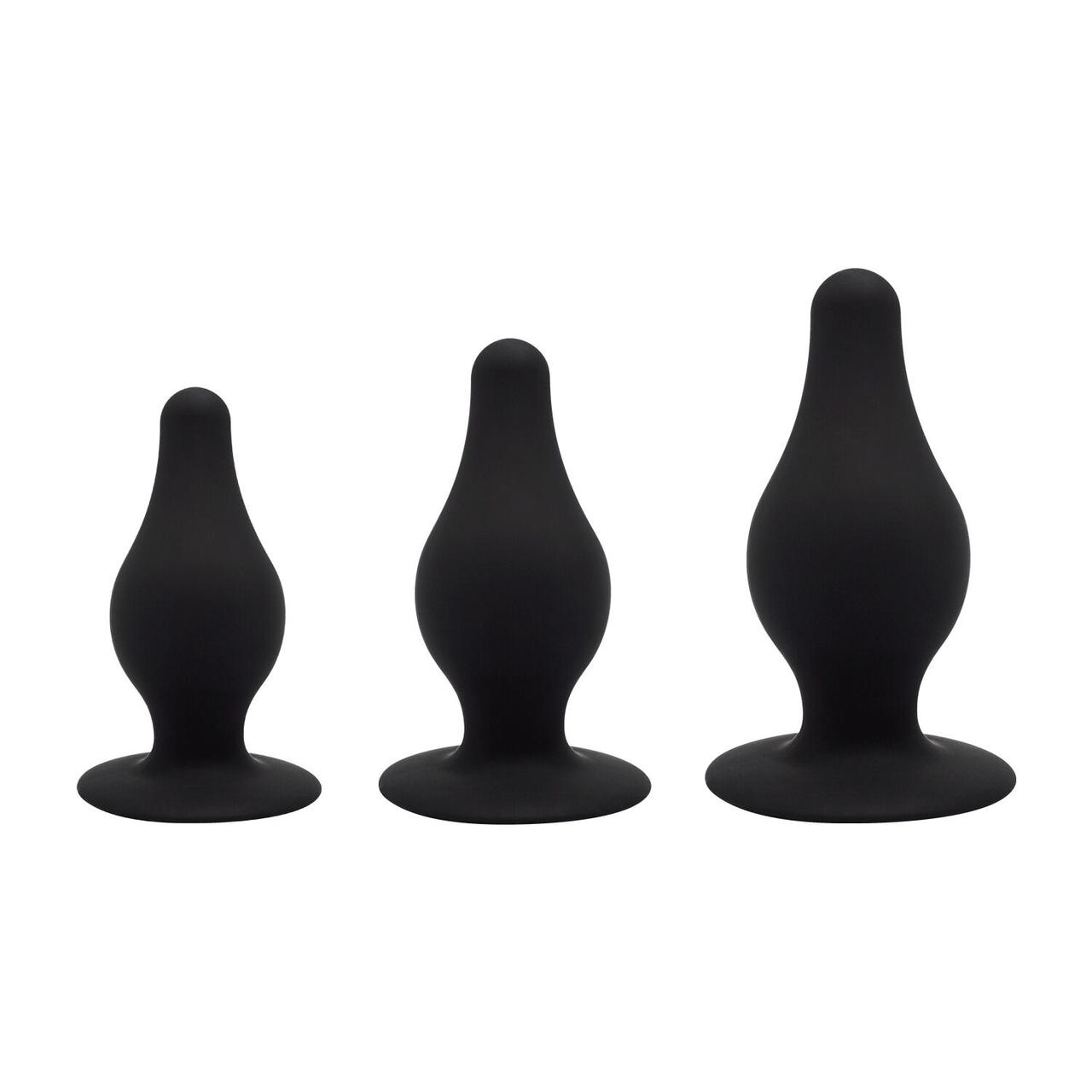 Набір анальних пробок SilexD Silicone Plug Kit двошарові, силікон+Silexpan, діаметр 3,4; 4; 4,5 см 18+