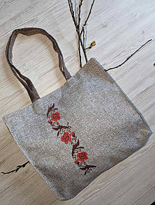 Сумка-шопер з патріотичною вишивкою,Україна.