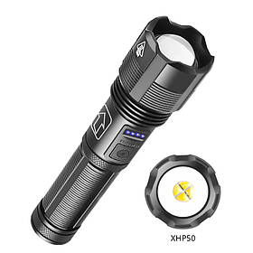Ліхтар Qimai XHP50 з акумулятором 18650 - 1500 mAh та перехідником під 3*ААА + кабель USB