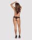 Мереживні танга з доступом Obsessive Contica crothchles thong S/M, чорні  18+, фото 5