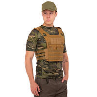 Тактический жилет плитоноска для бронепластин с системой Molle Zelart Military Rangers ZK-28 Khaki