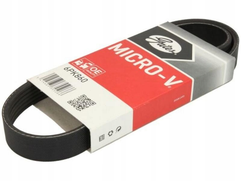 8.8935 Ремінь 6РК-860 генератора ЯМЗ-7511, 238Д32, 236НЕ2, ЯМЗ 650 полікліліновий (пр-во Gates), фото 1