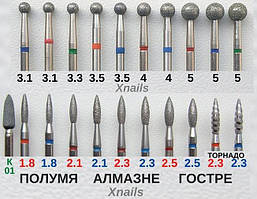Алмазні фрези манікюрні купити насадки для манікюра