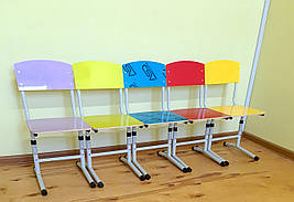 Стілець дитячий для початкової школи регульований "Пилот" пряма фанера з покриттям HPL 2-4 р. гр.