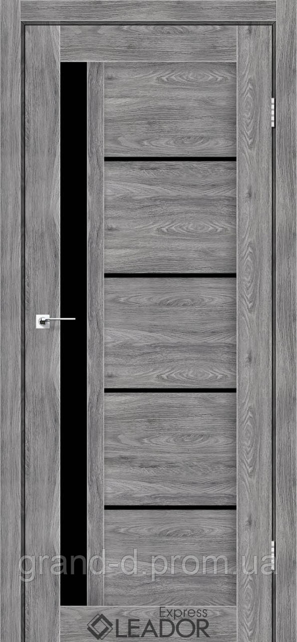 Двері міжкімнатні Леодор Leodor модель Рим у кольорі льон грей зі склом сатин 60,70, 80, 90 см