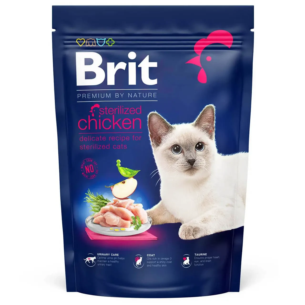 Сухий корм для стерилізованих котів Brit Premium by Nature Cat Sterilised 800 г (курка), фото 1