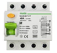 FI Автоматический выключатель защитного отключения 40 A 30 мА / Тип B, полный ток