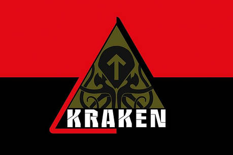 Прапор Спецпідрозділу «Kraken» ЗСУ червоно-чорний, фото 1