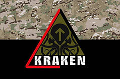 Прапор Спецпідрозділу «Kraken» ЗСУ камуфляж-чорний